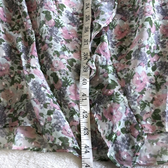 NWT Senlis Floral Fruit Elaine Ruffle V-Neck, M - Picture 16 of 16